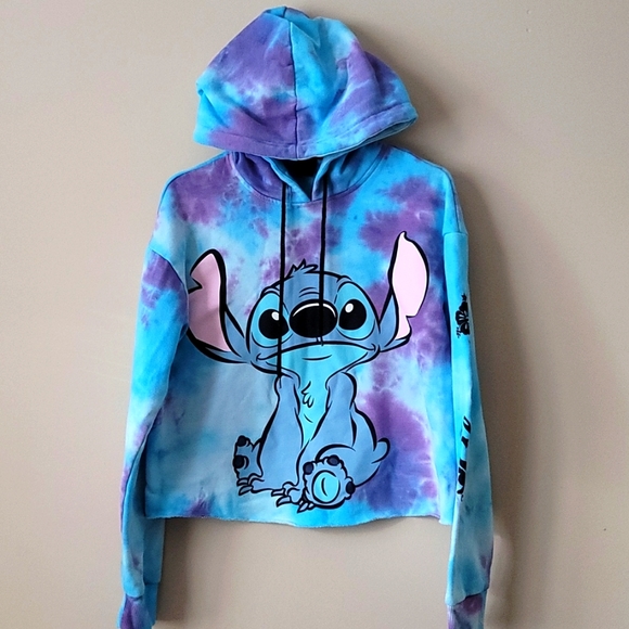 Disney Lilo Stitch Tiedye Crop Hoodie 
